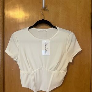 NWT 12th Tribe White Crop Top